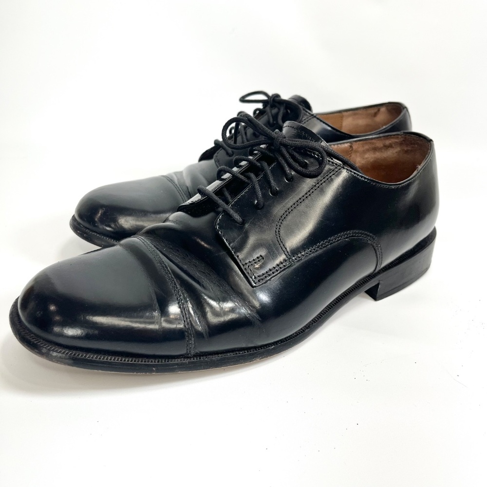 BOSTONIAN CLASSICS! BLACK GENUINE LEATHER FIRST FLEX SOLE OXFORDS! SZ 9